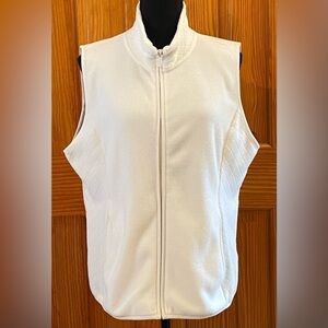 Women's Croft & Barrow White Zip Vest Size Petite Large